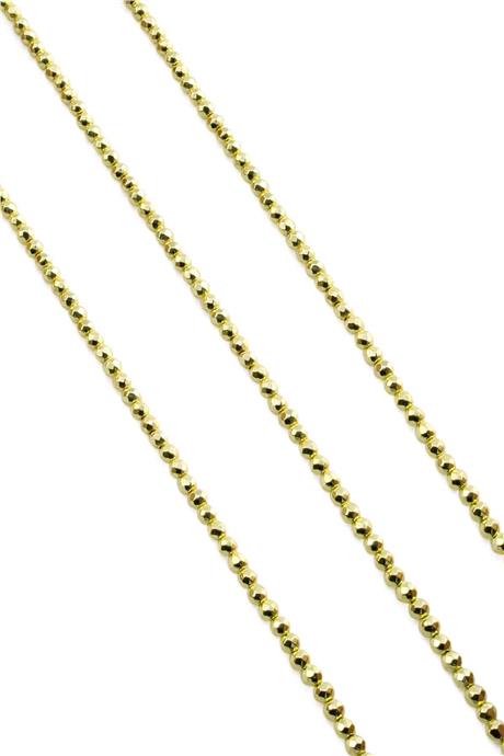 Hematite Natural Stone Shiny Gold Yellow 3mm String Of Beads