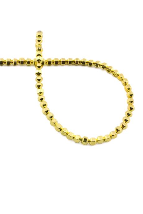 Hematit Taşı Özel Kesim Altın Sarı 4x4mm Doğal Taş Dizi