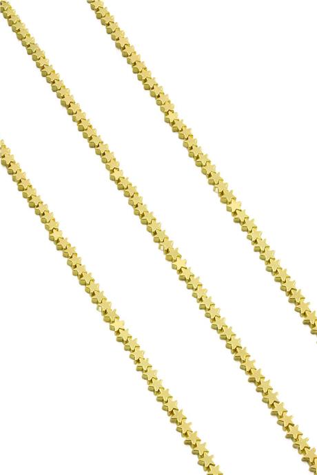Hematite Natural Stone Shiny Gold Yellow 4mm String Of Beads