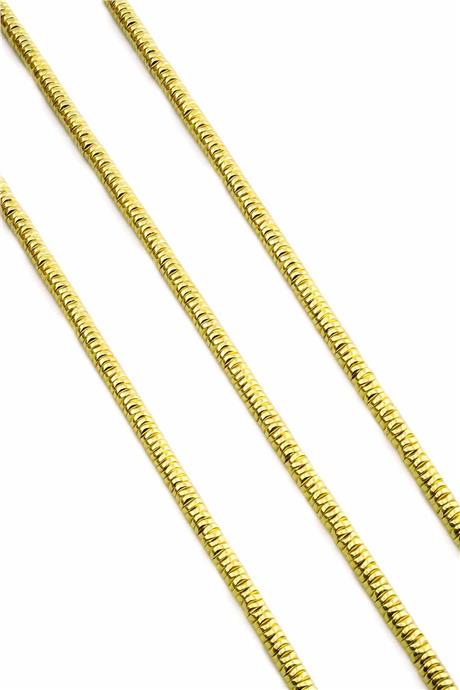 Hematite Natural Stone Shiny Gold Yellow 4x1mm String Of Beads