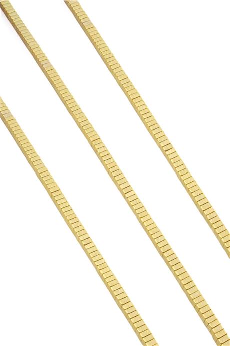 Hematite Natural Stone Shiny Gold Yellow 4x2mm String Of Beads