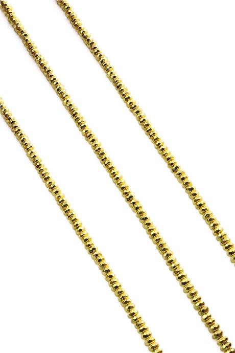Hematit Doğal Taş Parlak Altın Sarı 4x2mm Dizi
