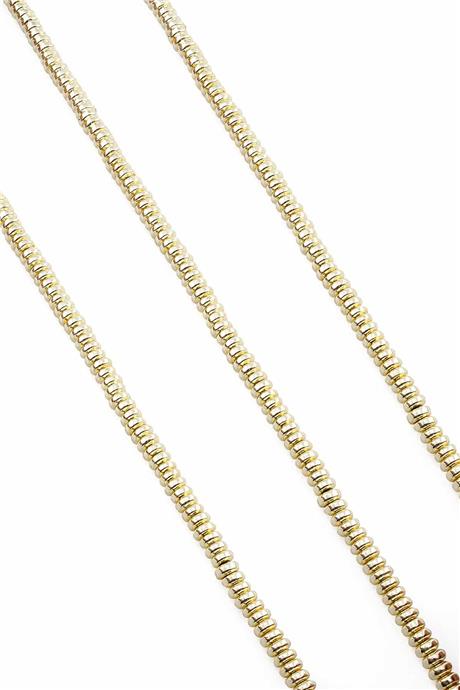 Hematite Natural Stone Shiny Gold Yellow 4x2mm String Of Beads