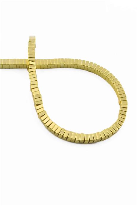 Hematite Natural Stone Shiny Gold Yellow 4x2mm String Of Beads