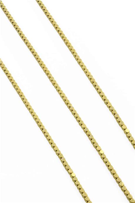 Hematite Natural Stone Shiny Gold Yellow 4x4mm String Of Beads
