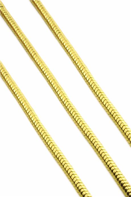 Hematite Natural Stone Shiny Gold Yellow 6x2mm String Of Beads