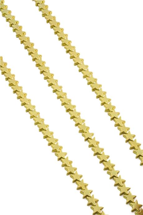 Hematite Natural Stone Shiny Gold Yellow 7mm String Of Beads