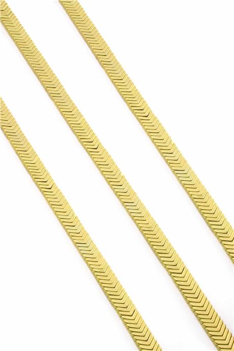 Hematite Natural Stone Shiny Gold Yellow 7x1mm String Of Beads