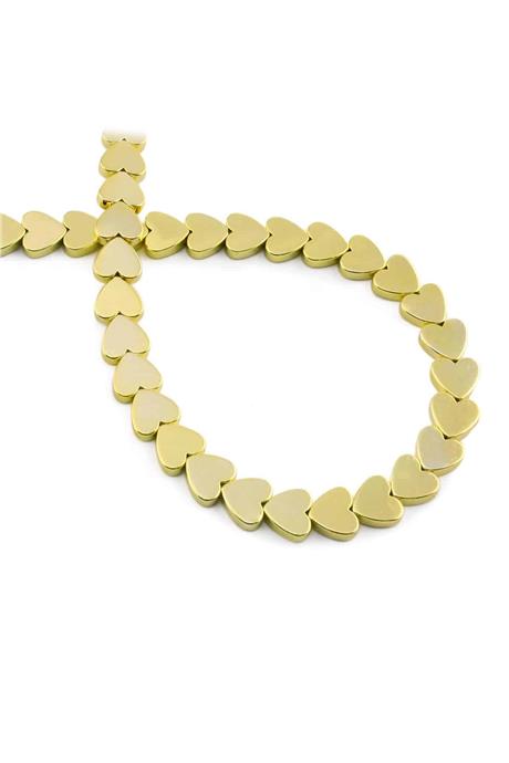 Hematite Natural Stone Shiny Gold Yellow 8x2mm String Of Beads