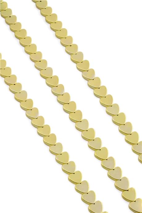 Hematite Natural Stone Shiny Gold Yellow 8x2mm String Of Beads
