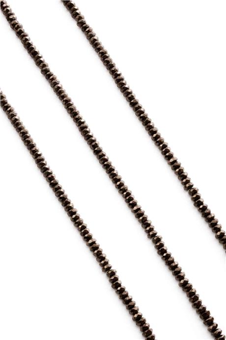Hematit Doğal Taş Parlak Antik Kahverengi Rondela Kesim 4x2mm Dizi