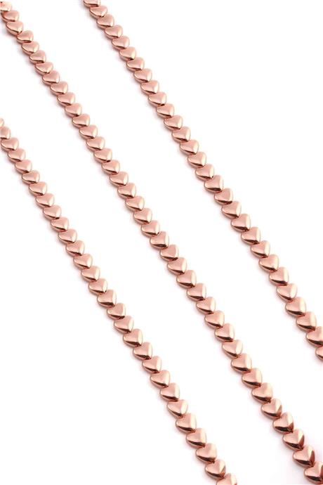 Hematit Taşı Kalp Kesim Parlak Roz 6mm Doğal Taş Dizi