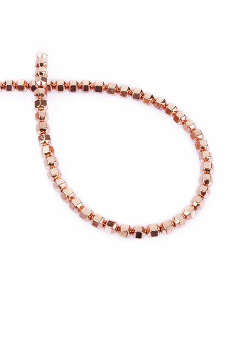 Hematite Natural Stone Shiny Antique Rose Special Cut 4mm String Of Beads