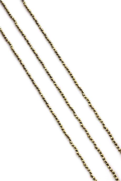 Hematite Natural Stone Shiny Antique Yellow 2mm String Of Beads