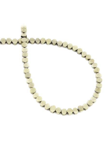 Hematite Natural Stone Shiny Antique Yellow 3x4mm String Of Beads