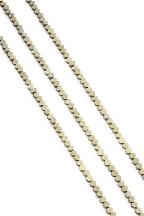 Hematite Natural Stone Shiny Antique Yellow 3x4mm String Of Beads