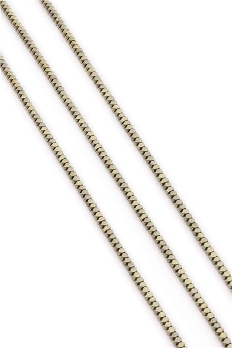 Hematite Natural Stone Shiny Antique Yellow 3x2mm String Of Beads