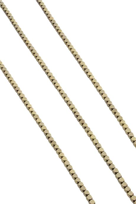 Hematite Natural Stone Shiny Antique Yellow 4x4mm String Of Beads
