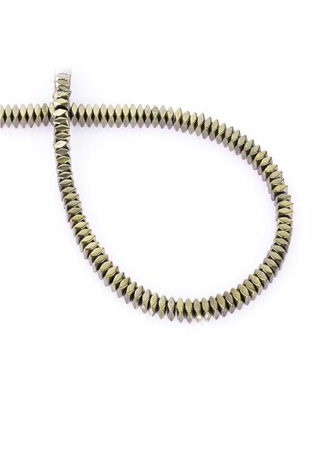 Hematite Natural Stone Shiny Antique Yellow 4x2mm String Of Beads