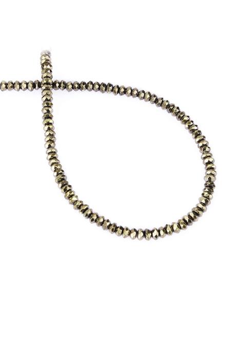 Hematit Doğal Taş Parlak Antik Sarı Faset Rondela Kesim 4x2mm Dizi [AA]