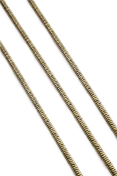 Hematite Natural Stone Shiny Antique Yellow 4x1mm String Of Beads