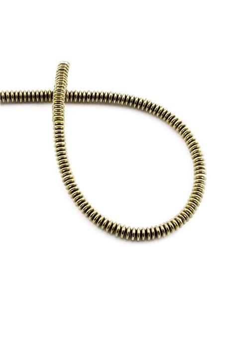 Hematite Natural Stone Shiny Antique Yellow 4x1mm String Of Beads