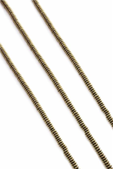 Hematite Natural Stone Shiny Antique Yellow 4x1mm String Of Beads