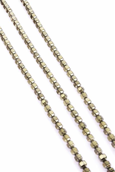 Hematite Natural Stone Shiny Antique Yellow 6mm String Of Beads