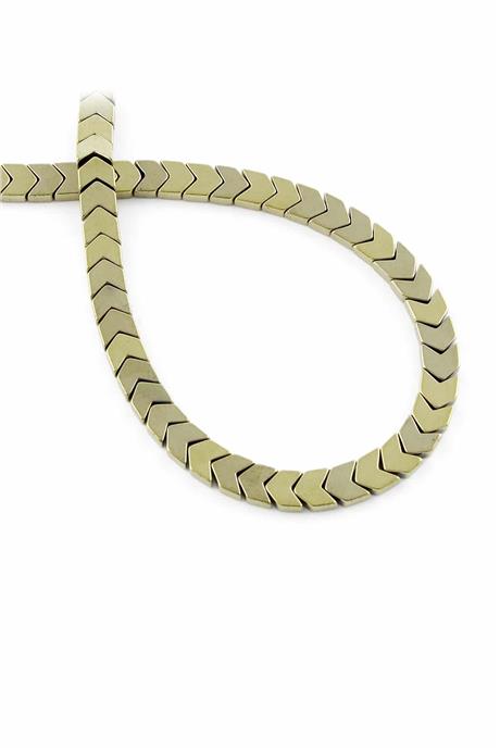 Hematite Natural Stone Shiny Antique Yellow 6x3mm String Of Beads