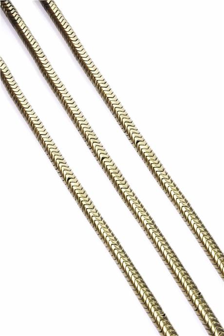 Hematite Natural Stone Shiny Antique Yellow 6x2mm String Of Beads