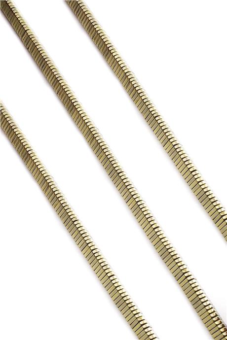 Hematite Natural Stone Shiny Antique Yellow 6x1mm String Of Beads