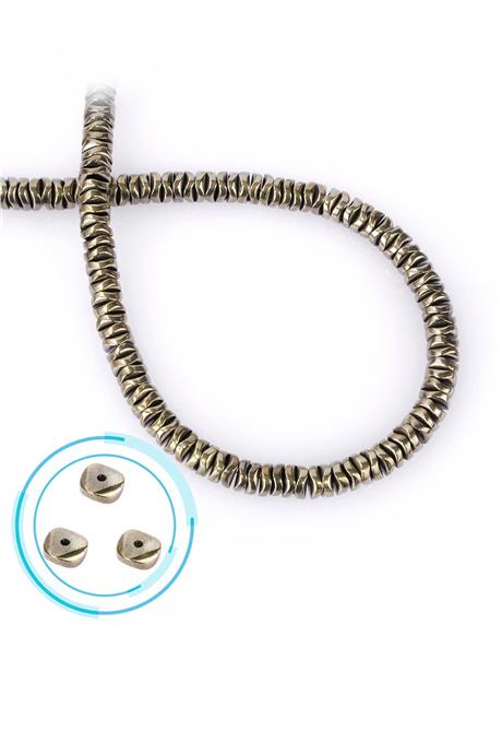 Hematite Natural Stone Shiny Antique Yellow 6x1mm String Of Beads