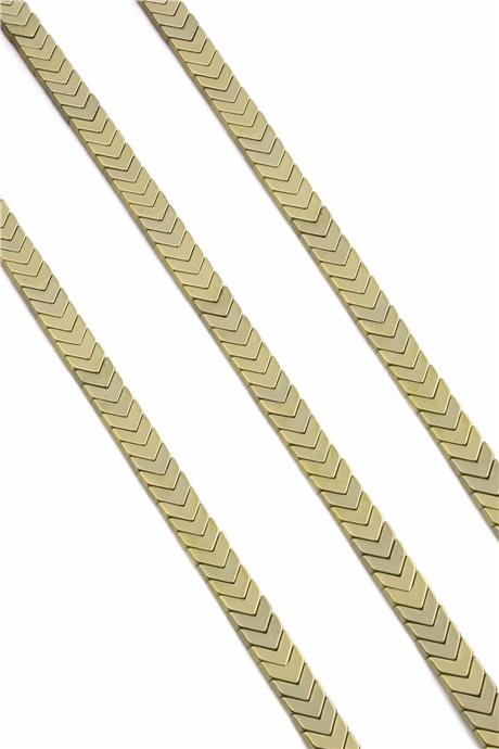 Hematite Natural Stone Shiny Antique Yellow 7x2mm String Of Beads