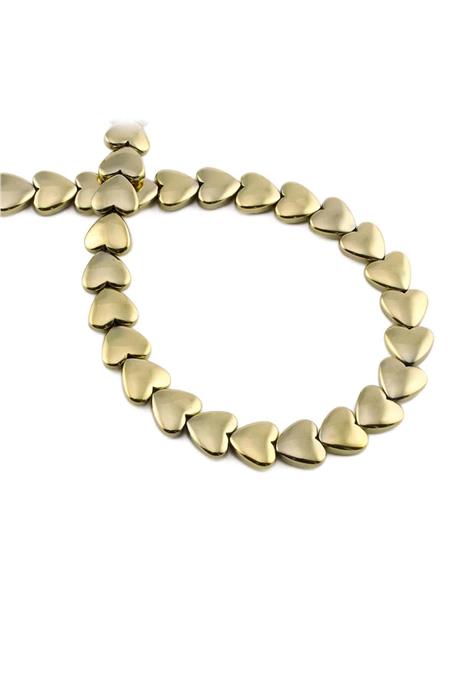 Hematite Natural Stone Shiny Antique Yellow 8mm String Of Beads