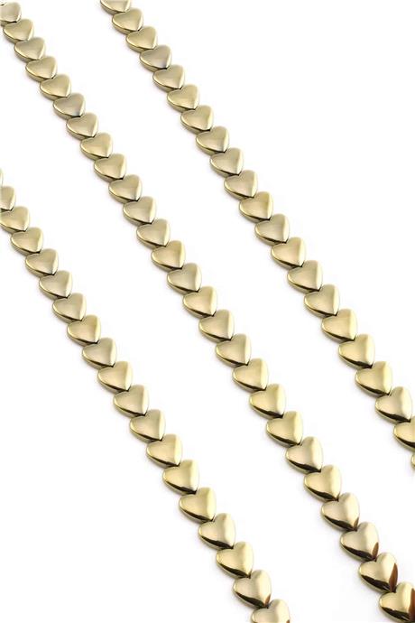 Hematite Natural Stone Shiny Antique Yellow 8mm String Of Beads