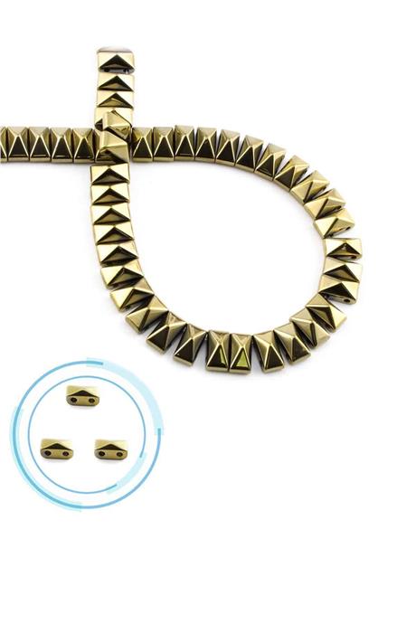 Hematite Natural Stone Shiny Antique Yellow 8x5mm String Of Beads