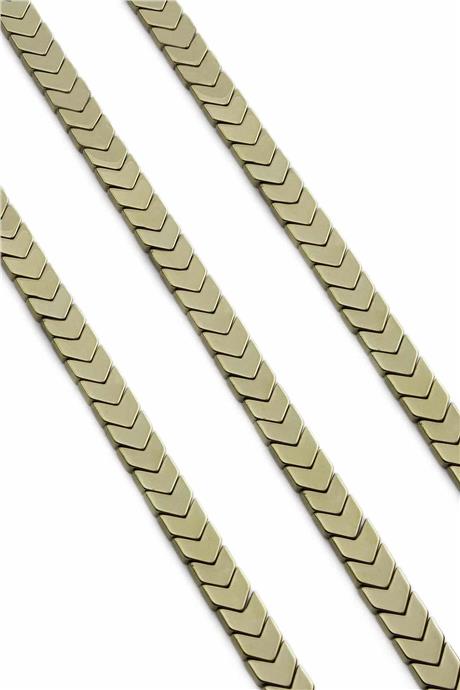 Hematite Natural Stone Shiny Antique Yellow Sergeant Cut 8x3mm String Of Beads