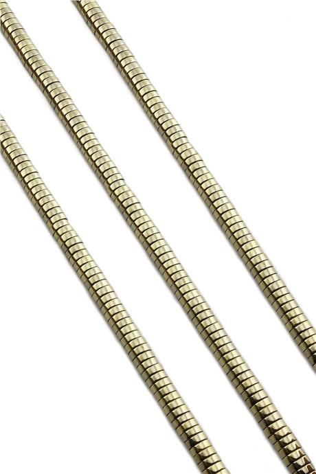 Hematite Natural Stone Shiny Antique Yellow Circle Cut 6x2mm String Of Beads