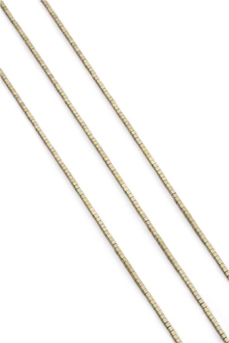 Hematite Natural Stone Shiny Antique Yellow Cube Cut 1x1mm String Of Beads