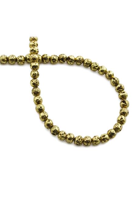 Hematite Natural Stone Shiny Antique Yellow Globe Cut 4mm String Of Beads