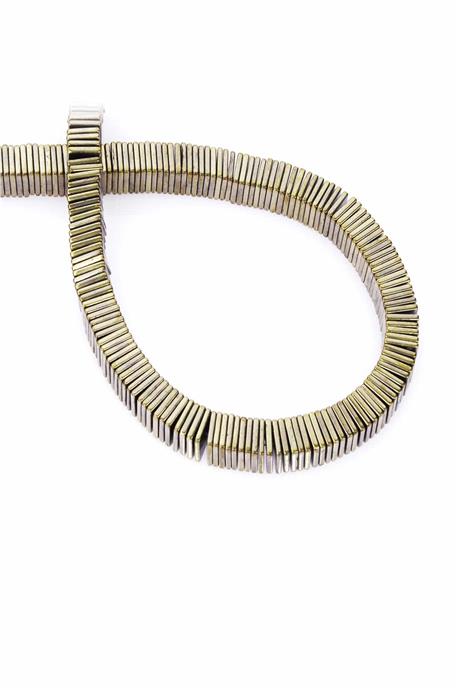 Hematite Natural Stone Shiny Antique Yellow Washer Cut 6x1mm String Of Beads