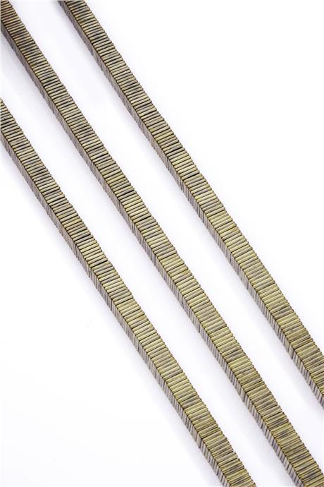 Hematite Natural Stone Shiny Antique Yellow Washer Cut 6x1mm String Of Beads