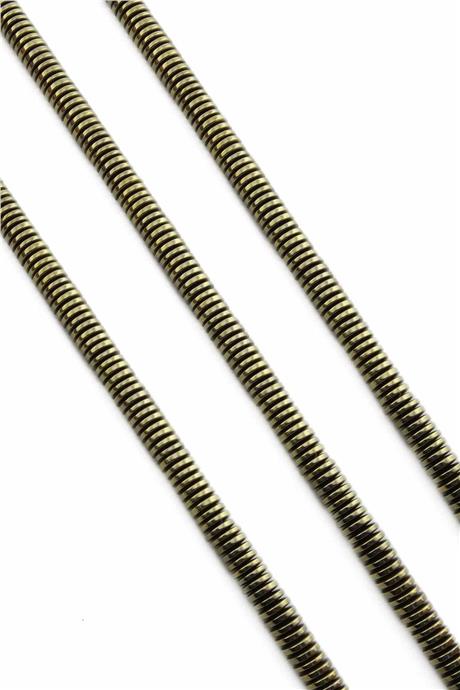 Hematite Natural Stone Shiny Antique Yellow Washer Cut 6x1mm String Of Beads