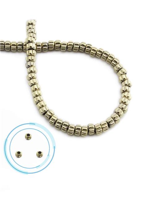 Hematite Natural Stone Shiny Antique Yellow Washer Cut 5x3mm String Of Beads