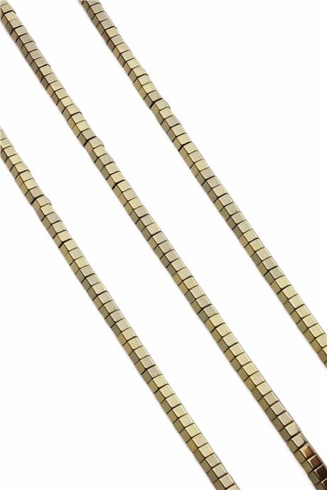 Hematit Taşı Altıgen Kesim Parlak Antik Sarı 6x3mm Doğal Taş Dizi