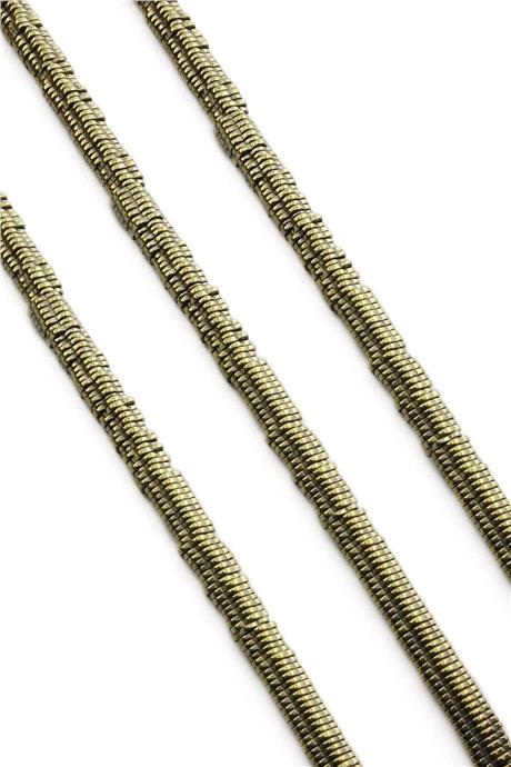 Hematite Natural Stone Shiny Antique Yellow Washer Cut 6x1mm String Of Beads