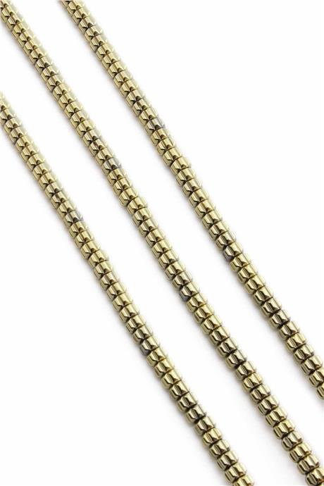 Hematite Natural Stone Shiny Antique Yellow Washer Cut 5x3mm String Of Beads