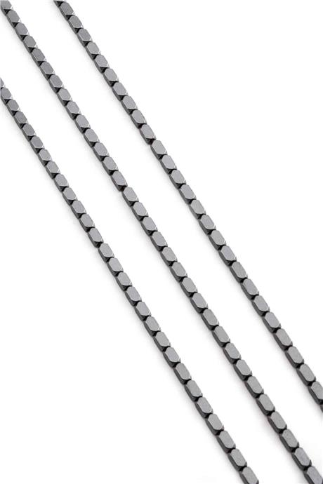 Hematite Natural Stone Shiny Smoked 2x4mm String Of Beads