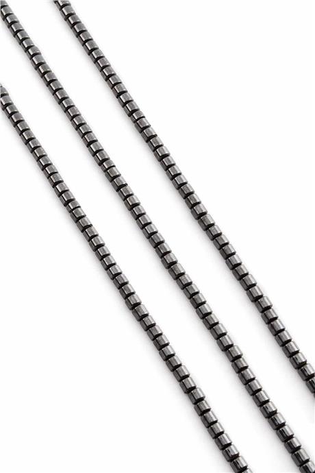 Hematite Natural Stone Shiny Smoked 3mm String Of Beads