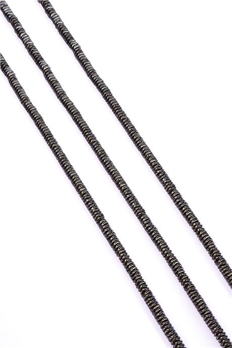 Hematite Natural Stone Shiny Smoked 4x1mm String Of Beads